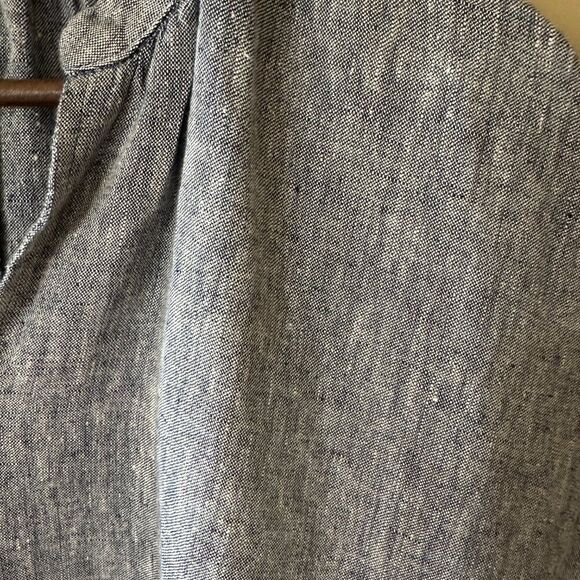 Lands End 100% Linen Midi Dress Chambray Blue Womens Medium 10-12 - Picture 4 of 6